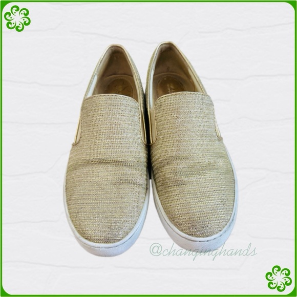 Michael Kors Keaton Slip-On Gold Sneakers - Picture 6 of 13